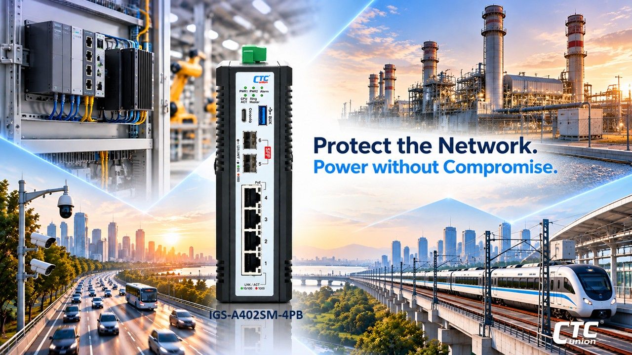 IGS-A402SM-4PB: Switch PoE 90W chuẩn công nghiệp, hỗ trợ 2.5G SFP và nguồn dự phòng
